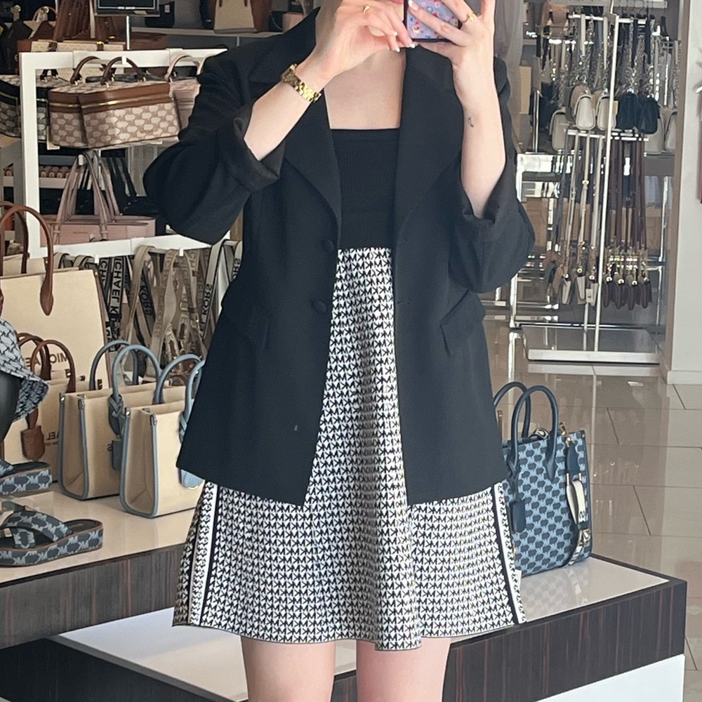 Black and white midi skirt